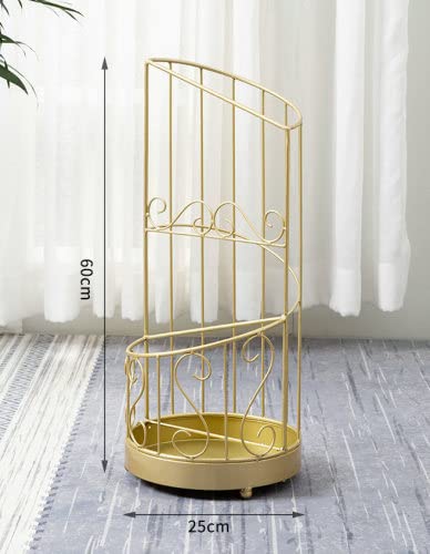 Porte-parapluie support métallique doré pour éliminer l'humidité au sol de l'entrée d'hôtel