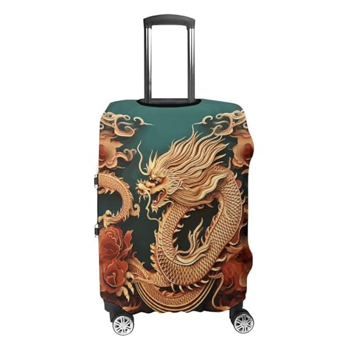 Dragon Chinese Background Printed Luggage Cover Protector, Fits 18-32 Inch Luggage4