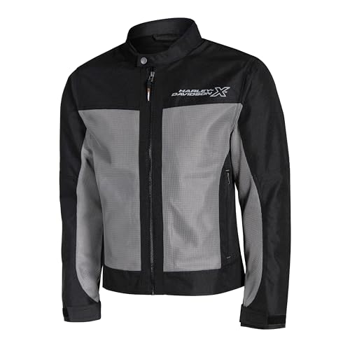 Image of HARLEY-DAVIDSON X Bold Edge Riding Jacket for Men | Polyester with Breathable Mesh Lining | Reflective Prints, Pre-Curved Sleeves & Protector Compartments | Comfortable & Stylish Motorcycle Jacket