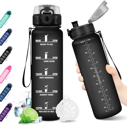 KollyKolla Gourde Sport 1L avec Marqueur de Temps