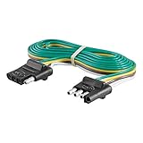 CURT 58051 Vehicle-Side and Trailer-Side 4-Pin Flat Wiring Harness with 72-Inch Wires