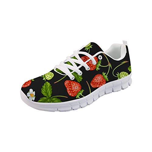 HUGS IDEA Tenis para mujer, ligeros, fáciles de caminar, correr, deportes, correr, estampado de hojas, motivo 2, 43 EU
