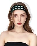 Material: Made from polyester fabric and metal. Size: Length: 9.1"/23cm, Width: 2.6"/6.5cm, Weight: 0.7OZ/20g. Grommet Headband: Features a unique punk-inspired design with metal grommet details that add an edgy, modern touch to your outfit. Perfect ...