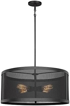 Generation Lighting 6528504-12 Gereon Four Light Pendant, Black Finish
