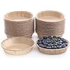 Bake Choice 50pcs Paper Mini Tart Pans for Baking, mini pie tins 4Inch Mini Pie Pans, Non-stick, Unbleached, Disposable Quiche Baking Dish,Oven safe, Microwave safe