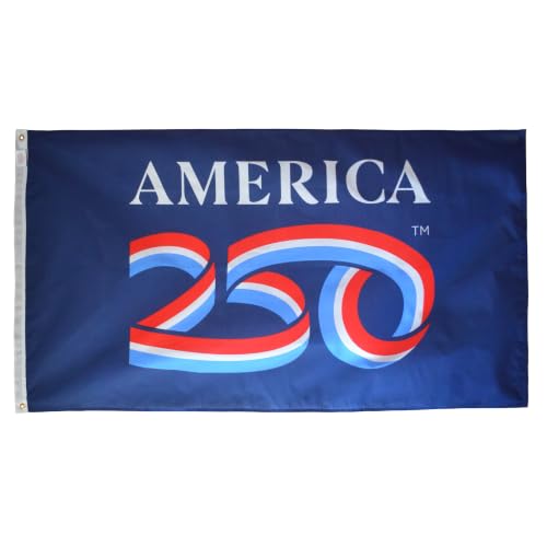 America 250 Patriotic 3x5ft Polycotton Flag Blue - USA Semiquincentennial (Officially Licensed) Item No: PC35A250B