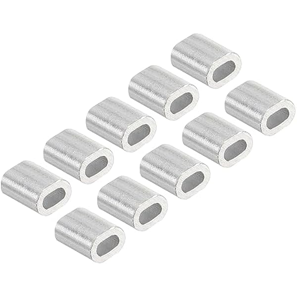 QUARKZMAN 5 mm aluminiowe zaciski tulejowe x 100 szt. pojedynczy otwór na 1 mm linka stalowa i linia kablowa [odcień srebrny]