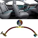 Lapiglo per R1234YF tubo di carica a U con manometro, 1/2 LH AC ricarica tubo di ricarica kit con per apriscatole auto per camion SUV aria condizionata