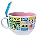 Silver Buffalo The Powerpuff Girls Comic Panels Featuring Bubbles, Blossom, and Buttercup Ceramic Soup Mug Spoon Set, 24 Ounces