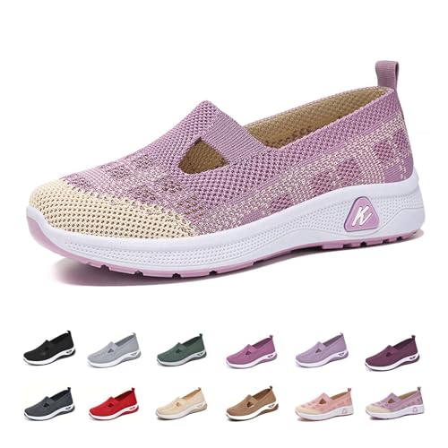 2025 New Orthowalkway Womens Shoes, Women's Orthopedic Walking Shoes, Slip-on Lightweight Flat Soft Soled Orthopedic Shoe