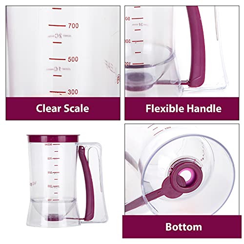 Foto von Blkthun Teigportionierer für Muffins Teigspender, Teigportionierer mit Deckel und Skala, Cupcake-Crepe-Teig-Trenner mit Quetschgriff, Backformen-Maker mit Messetikett Batter Dispenser