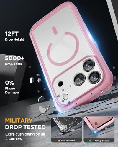 Image of Miracase for iPhone 17 Pro Max Case 6.9 inch Full-Body Phone Case with Built-in Glass Screen Protector& Full Camera Protector,[Magnetic with MagSafe] Drop Proof 17 ProMax Cover, Lilac