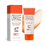 Orange Tanning Gel Sunscreen SPF 30 – Mineral-Oil Free, Hydrating Balm-to-Oil Formula, Water-Resistant, Streak-Free Fake Tan, Travel Size (1pc)