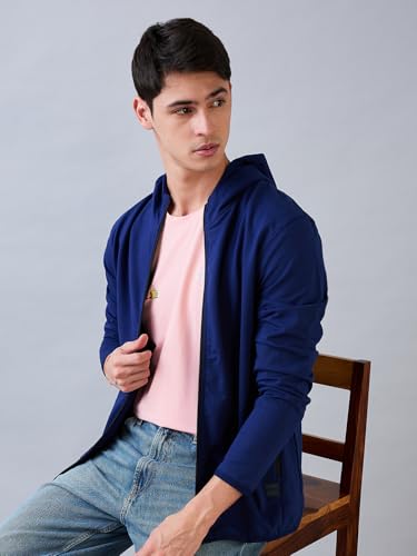 Image of Park Avenue Men Slim Fit Solid Pattern Cotton Polyester Blend Full Sleeve Rib Neck Casual Sweatshirt