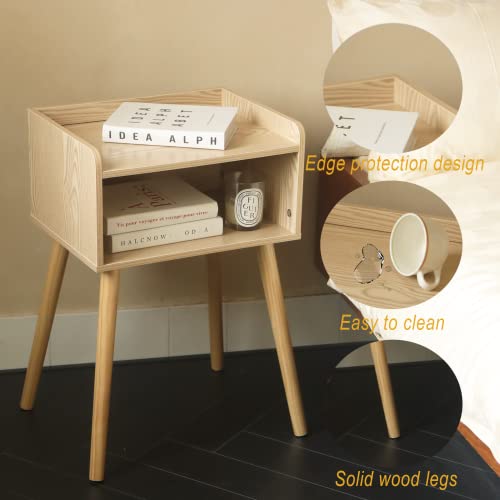 Maxsmeo Nightstand, Mid Century Modern Side Table Bedroom With Storage thumb #3