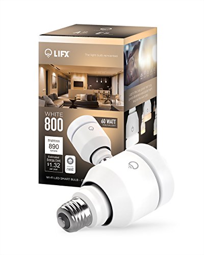 LIFX White 800 - A19 Wi-Fi Smart LED Light Bulb, Adjustable cool to