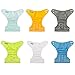 ALVABABY Baby Cloth Diapers/6 Pack with 12 pcs 4-Layer Rayon from Bamboo Inserts/Adjustable Washable Reusable 6BM98-MB