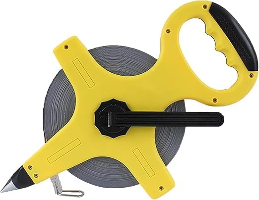 Cyrox Professional Long Measuring Tape Reel 50 Meter/165 Feet, Heavy Duty Steel Tape with Handle & Hook, Durable Open Measurement Tool for Engineers, Sports Fields & Construction Use (1Pcs) (50 Meter)-image-8