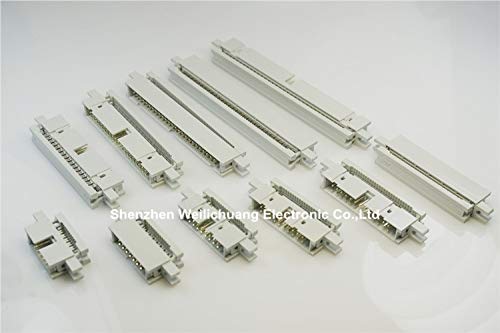 Gimax 500 pcs 0.100" 2.54mm IDC Type Box header Male Headers 10 14 16 20 26 30 34 40 50 60 64 Pin Flat cable 1.27mm 0.050" connector - (Color: 10 Pin)