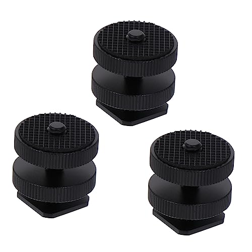 Homoyoyo 3個 カメラアクセサリー リングアダプター 充電式アダプター コネクタ フリップ ボールアダプター スパイラライザー フィーダ 備品 リーチャー ラチェット 出口 Black 金属