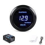 Dyno Racing Volt Meter 2' 52mm Digital led 8-18 Volts Gauge Black Face Blue Led Car Meter Auto Parts