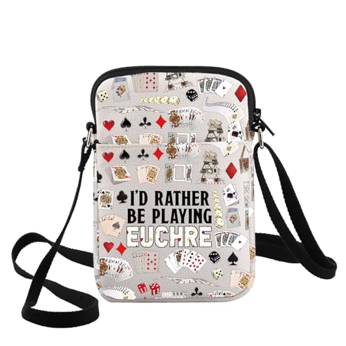 G2TUP Funny Euchre Crossbody Bag Euchre Game Lover Gift I'd Rather be Playing Euchre Shoulder Bag Euchre Game Merch