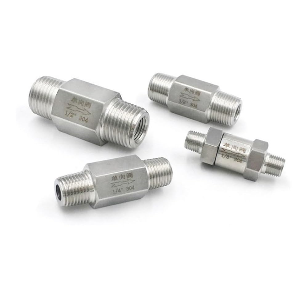 Male thread 1/8" 1/4" 3/8" 1/2" 3/4" 304 stainless steel double outer wire check valve hexagonal grinding check valve liquid gas NWPNLXEA(1/2")