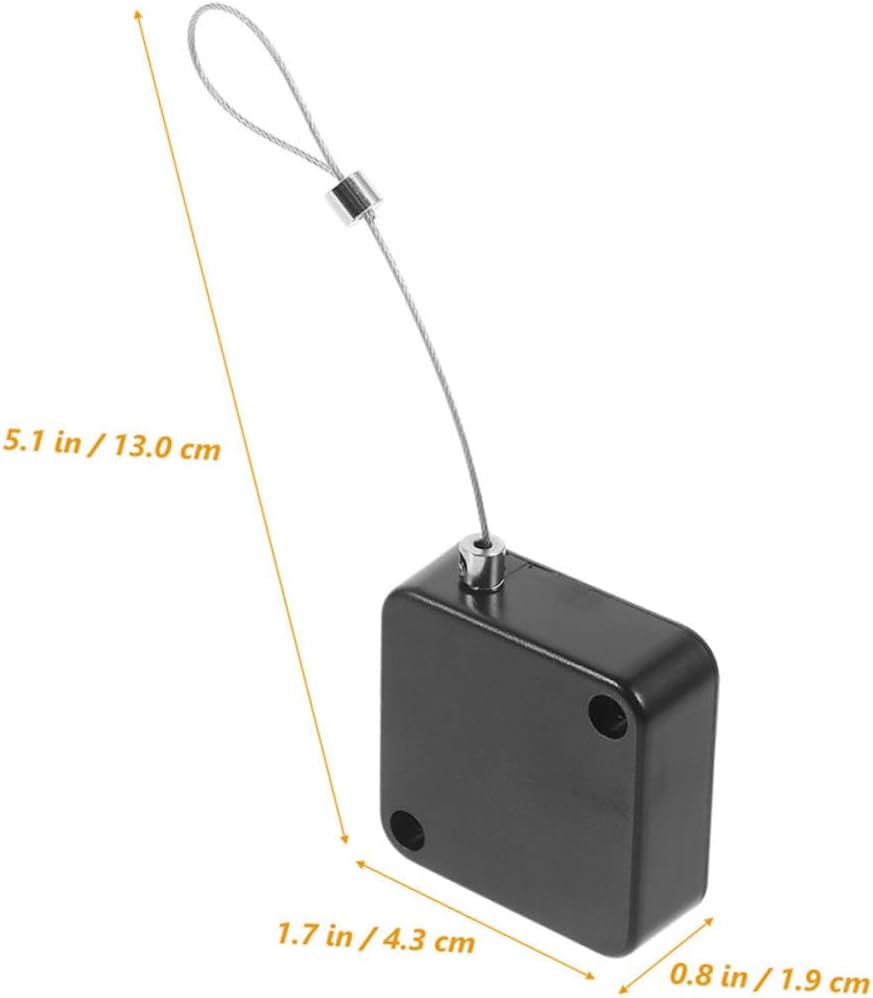 3pcs Anti-Theft Retractable Steel Wire Cable Lock Box 2 Locks 1m Length Automatic Retractable Security Tether for Theft Prevention Suitable for Display Items