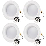 Hykolity 6 Inch LED Can Lights, 15W (120W Replacement), Retrofit LED Recessed Lighting, 4000K Neutral White, 1100LM, Dimmable LED Downlight, Ceiling Light Fixture, Pack of 4