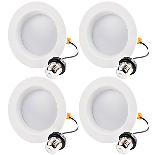 Hykolity 6 Inch LED Can Lights, 15W (120W Replacement), Retrofit LED Recessed Lighting, 4000K Neutral White, 1100LM, Dimmable LED Downlight, Ceiling Light Fixture, Pack of 4