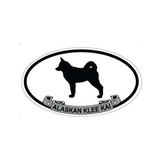 US Decal, Inc. - Alaskan Klee Kai, Dog Silhouette Oval Magnet