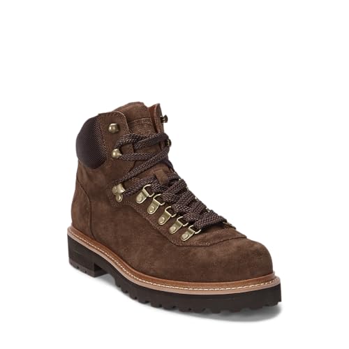 Polo Ralph Lauren Men's Alpine Suede Trail Boot Hiking, Chocolate Brown, 13