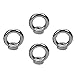 Aicosineg 4Pcs 304 Stainless Steel Eyebolts M12 Female Thread Ring Shoulder Metric EyeNuts Fastener Round Shape Lifting Eye Nut Fastener for Industrial Cables Rope Fitting Marine Silver Tone
