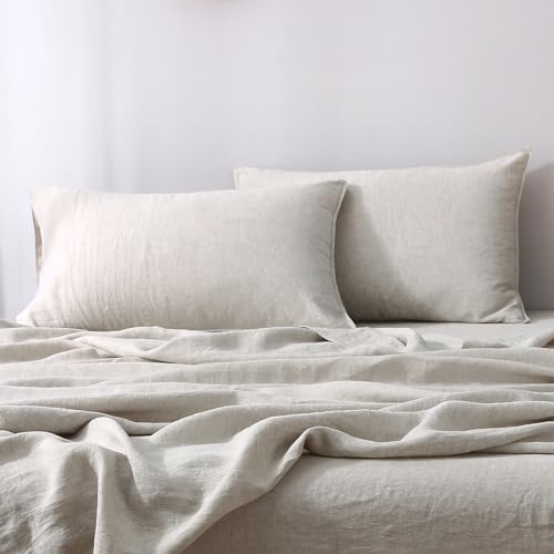 S VICTORY SYMBOL 100% Organic Linen Pillowcases 2 Pack 20x30inch,French Flax Soft Basic Style Pillowcase Natural Linen Colour,Standard(Queen) Size