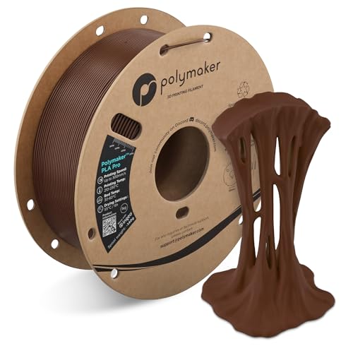 Image of Polymaker PLA Pro 3D Printing Filament Brown 1.75mm 1KG, High-Impact Tough PLA, Fast Printing up to 300mm /s, High Speed New Formula, Easy to Print on Most FDM Printers, No Enclosure Required