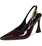 Women's Stiletto Slingback Pumps - 3.9 Inch Heels With Platform & Patent Leather