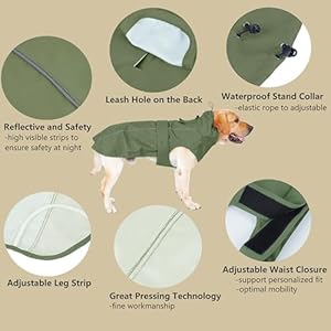 Adjustable-Waterproof-Dog-Raincoat-for-DogsLightweight-Pet-Rain-Jacket-Puppy-Clothes-with-Reflective-Strip-for-Small-Medium-Large-Dogs-Army-Green-Small - Cucciolini Doodles   Adjustable-Waterproof-Dog-Raincoat-for-DogsLightweight-Pet-Rain-Jacket-Puppy-Clothes-with-Reflective-Strip-for-Small-Medium-Large-Dogs-Army-Green-Small