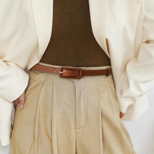 1pc Fashionable Women's Thin Belt With Square Head Needle Buckle Thin, Candy Color, Square Head Buckle Belt4