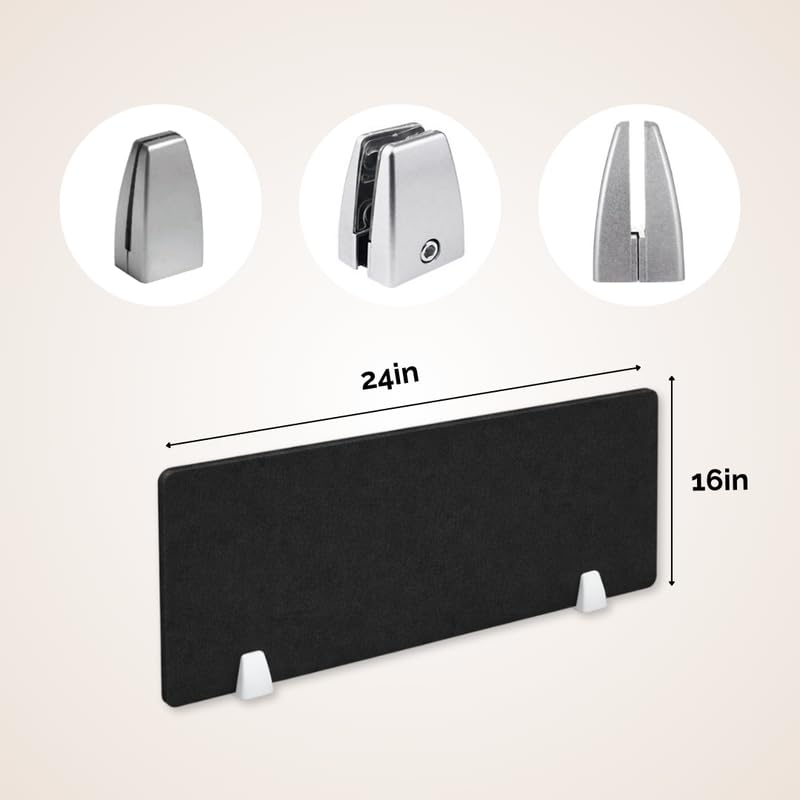 Image of Timber Acoustics Acoustic Desk Divider | Reduce Noise And Visual Distractions | Privacy Panels For Office - Classroom Soundproofing | Table Mounted (16 inch x 24 inch) (Neon Yellow, Set of 2)