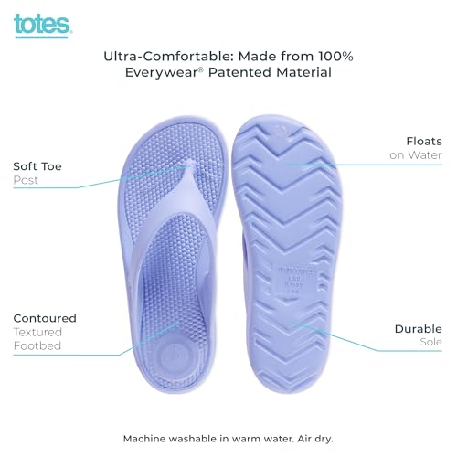 totes Women's Everywear Ara Thong Sandal, Periwinkle, 10 — view 4