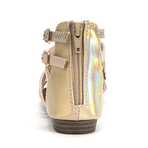 Image of FUNKYMONKEY Girls Gladiator Strap Sandals Flat Thong Cross Strappy Sandals