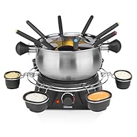 Tristar Set Fonduta Family, 1400 W, Metallo, Argento