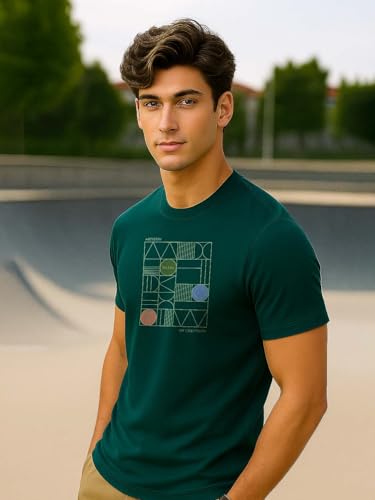 Image of Nobero Men's Regular Graphic Printed T-Shirt for Men | Soft Cotton | Classic Fit | Printed Casual Tshirt for Men