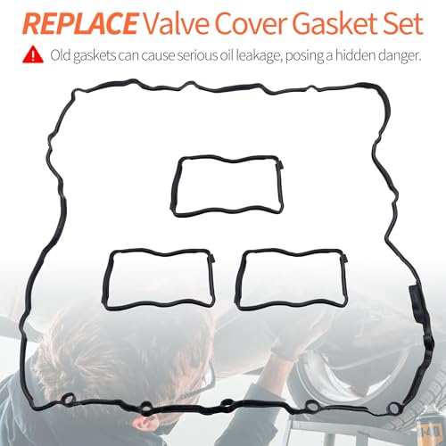Image of HiSport Valve Cover Gasket Set - Replace VS50711 11127587804 299770 | Compatible with BMW 135i 135is 335i GT xDrive Gran Coupe 535i GT xDrive 640i Gran Coupe M3 M4 X1 X3 X4 X5 X6 3.0L 2010-2019