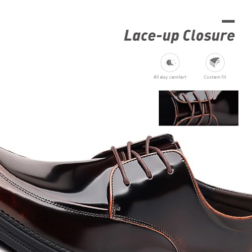 Black Patent Leather Dress Shoes for Men Comfortable Classic Modern Wide Width Plain Toe Business Casual Oxford Shoes for Wedding Work Party Office3