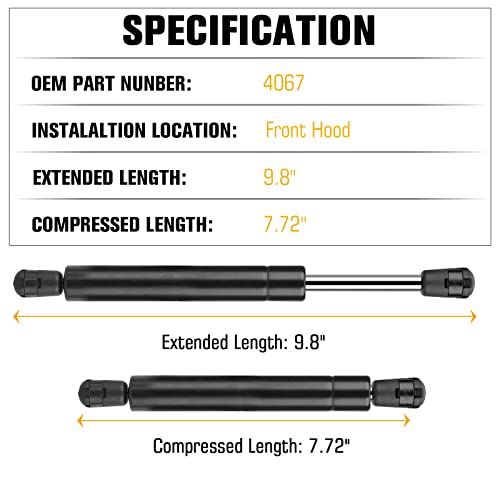 Front Hood Lift Support Shocks For Ford Explorer 1995 Sport Trac 2001 2002 2003 2004 2005 4067 Gas Spring Strut Rod 2 Pcs #TOP1