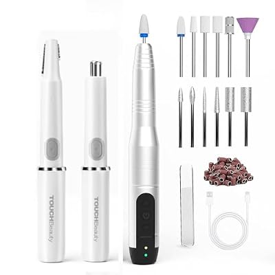 TOUCHBeauty Hair Trimmer for Face Eyebrow Nose Bundle with Electric Nail Drill 12 in 1