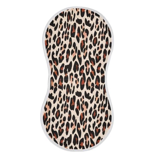 Leopard Print Plant Burp Cloths Cotton Baby Washcloths,Large 22x11in Burping Cloth Absorbent and Soft for Newborn Baby Boys and Girls,4 Pack