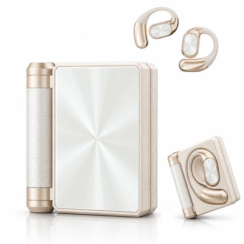 Paw Punch Siax Foldable Earbuds, Foldable Design Headphones, Sweatproof Earbuds for Small Ears, Bluetooth Open Ear Sport Earphones，White