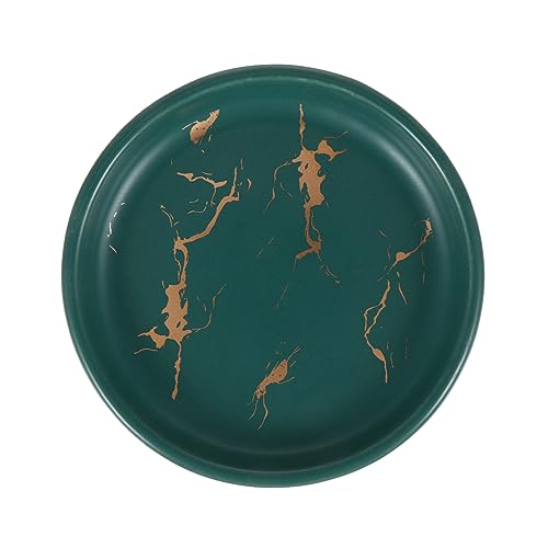 ULTECHNOVO Jabonera de mármol Fregadero Lavabo bancada de trabalho hidrofugante arrumacao casa de banho pequeño Decorativo Plato montado Bandeja de jabón contenedor de jabón cerámica Green